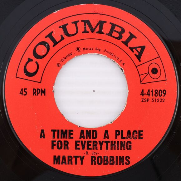 Marty Robbins – Ballad Of The Alamo/Time And A Place 1960 45 rpm Record 4-41809 - Picture 4 of 16